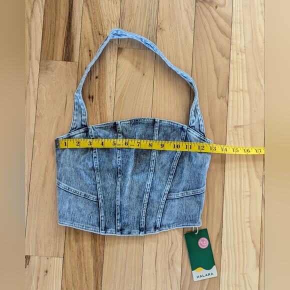 NWT Halara Halter Denim Crop Top Size Small - Picture 7 of 7